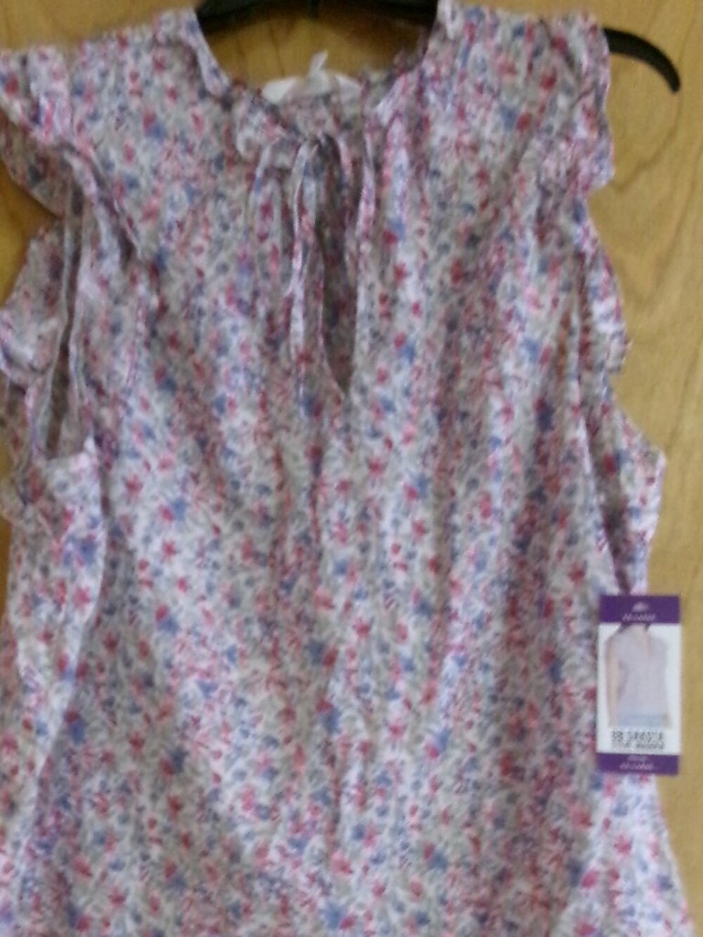 NWT BB Dakota Steve Madden XXL Floral Ruffle Sleeve. Tie Front Top - Picture 1 of 7